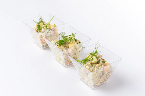 Мини - оливье с пастрами из индейки